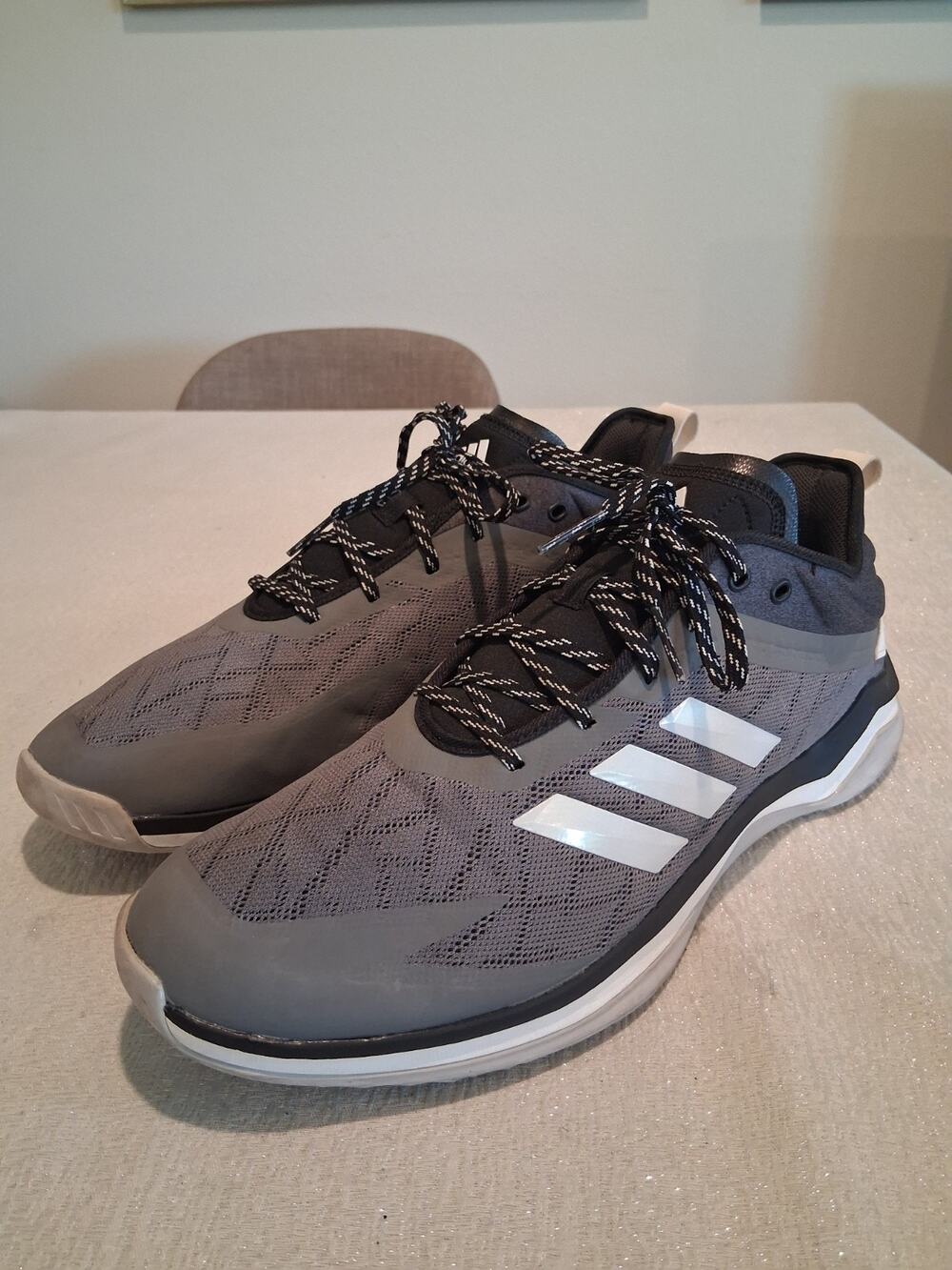 adidas Speed Trainer 4 Grey White Men's Size 13.5 Baseball Turf Shoes CG5133